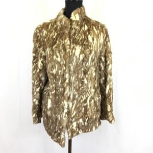 AS-IS 1970s Brown White Mink Fur Jacket